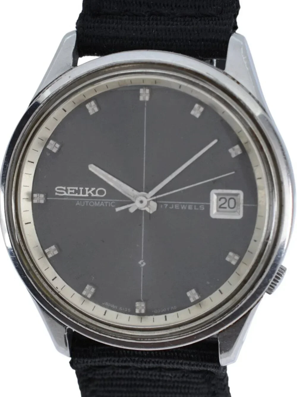 Fully Original 1968 Seiko 37mm Men's Sealion M55 Black Dial Watch Ref: 6105-8090